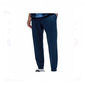 Lululemon Men’s Large Joggers Sweatpants Faded Navy Blue Zip Pockets Drawstring